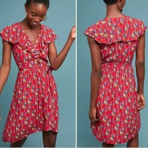 Anthropologie Maeve Rosalia Floral Wrap Dress
